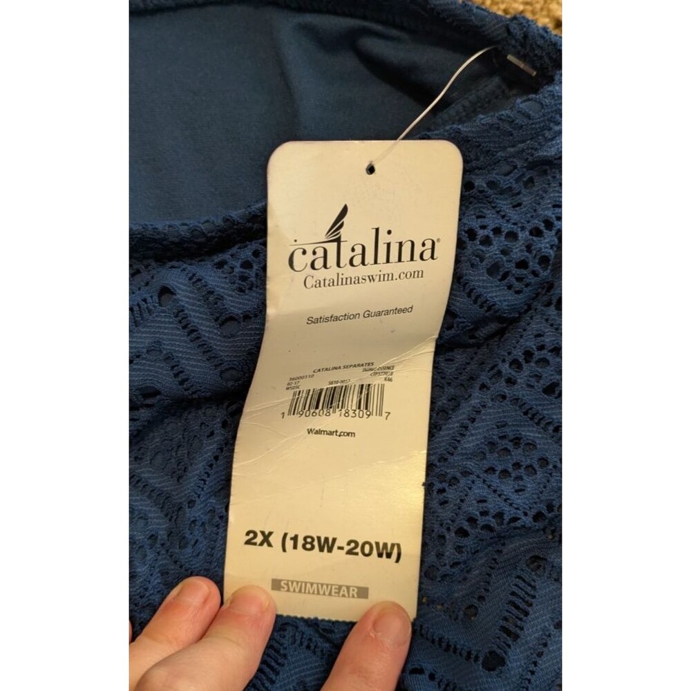 NWT Catalina Swim Skirt 2X Women's Blue Lace Pull On Briefs Bottom Bathing Suit - Picture 5 of 6